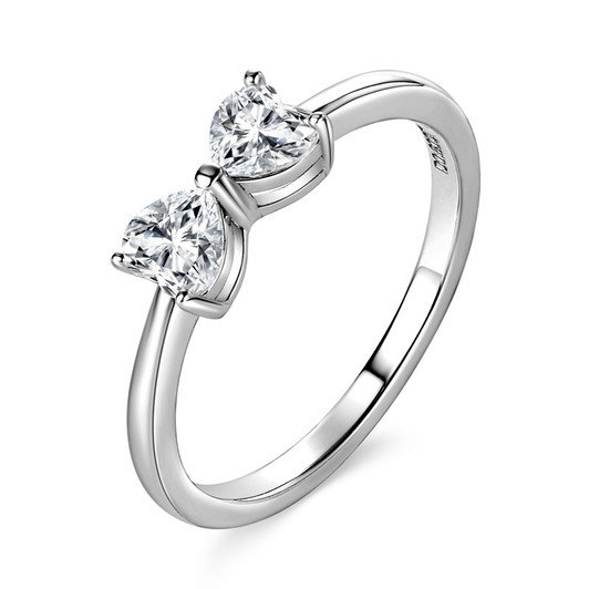 Sparkling Sterling Silver Moissanite Bow Ring Sparkling Sterling Silver Moissanite Bow Ring