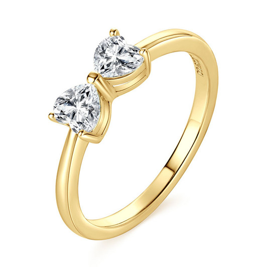Sparkling 14k Gold Plated Moissanite Bow Ring Sparkling 14k Gold Plated Moissanite Bow Ring