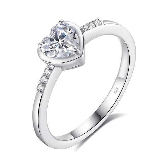 0.8 Carat Tw Moissanite Sparkling Classic Elevated Heart Ring