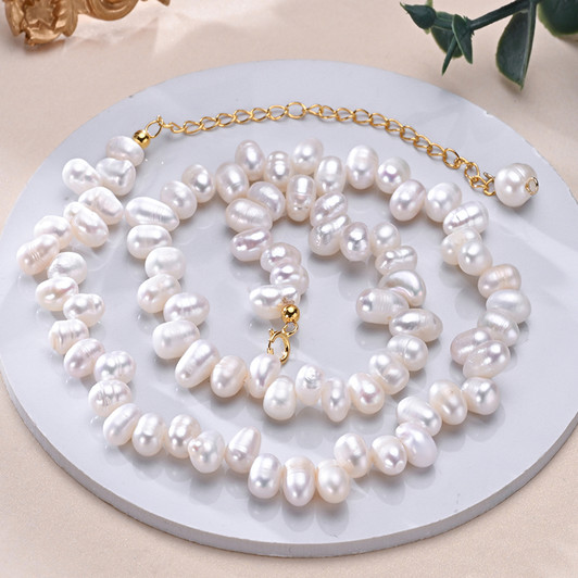 EONCO Aurelia Freshwater Pearl Necklace in 925 Sterling Silver