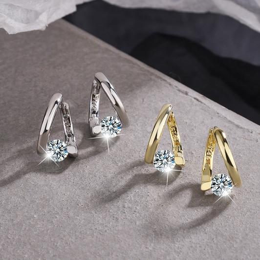 EONCO Halo Moissanite Hoop Earrings product image