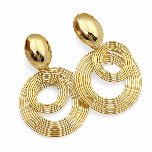 Sculptural Round Statement Drop Earrings for Women product image
