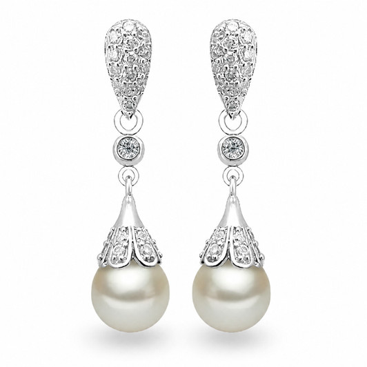 Freshwater Pearl Drop Earrings in 925 Sterling Silver product image
