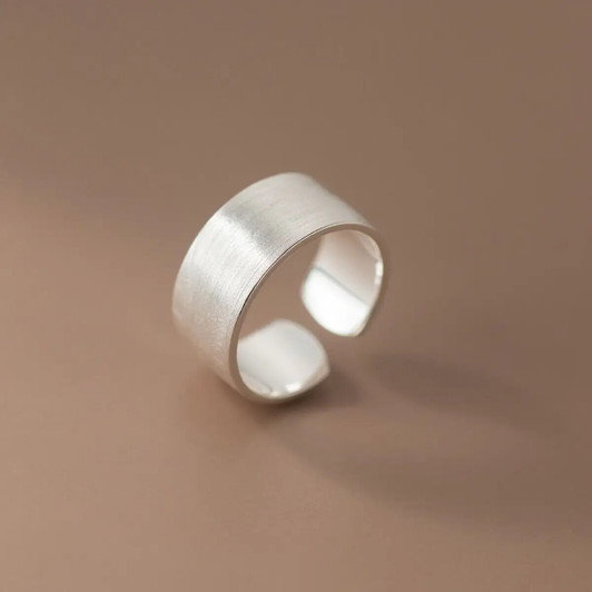 Adjustable Wide Band Ring in Silver Tone product image