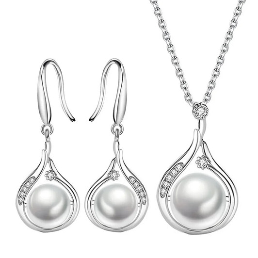 Freshwater Pearl Pendant Necklace and Earrings Set product image