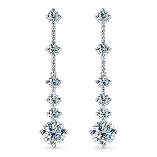 3ct Total Moissanite Tassel Drop Earrings product image