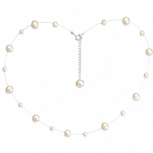 Baroque Freshwater Pearl Choker Necklace in Silver Tone product image