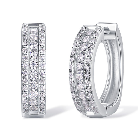 Moissanite Huggie Earrings for Women – Full Moissanite 1.5mm product image