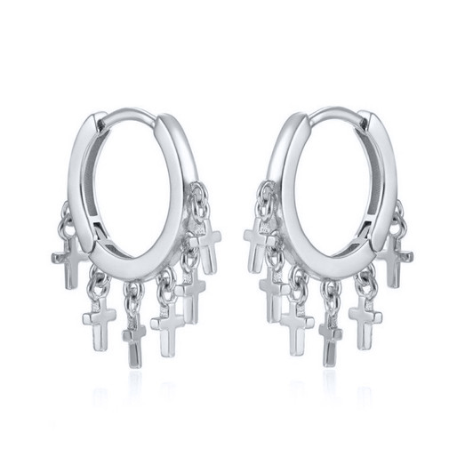 Charm Huggie Earrings for Women – Silver Tone 1 product image