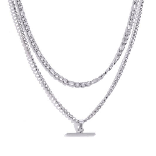 Layered Necklace for Women – Silver Tone product image