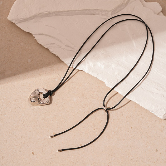 Geometric Rope Necklace for Women – Silver Tone product image