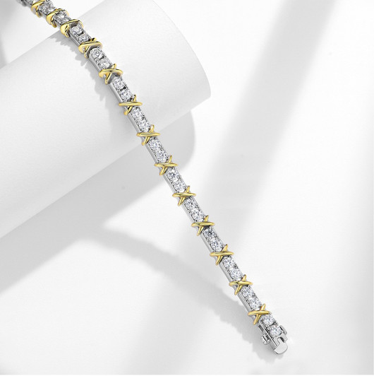 Grace Moissanite Tennis Bracelet for Women – Silver Tone