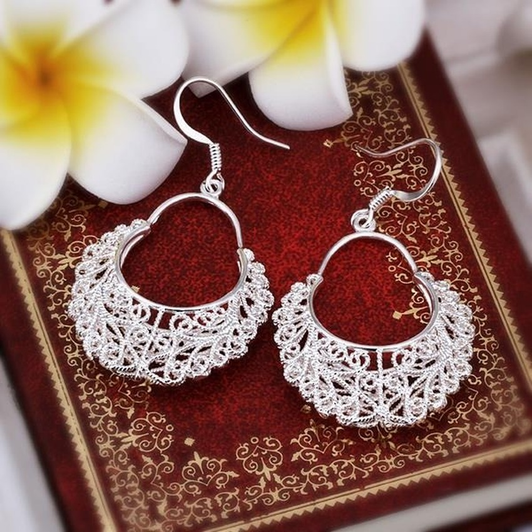 Elise Polished Statement Earrings for Women – Silver Tone