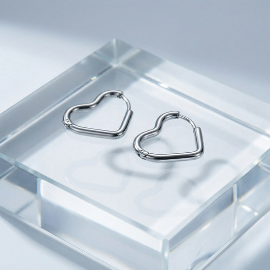 Hazel Polished Huggie Earrings for Women – Silver Tone