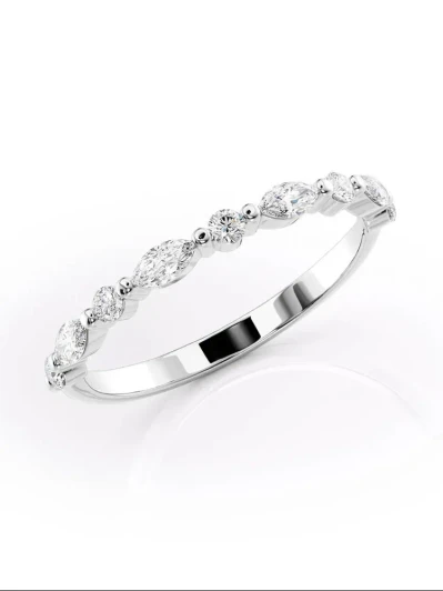 Piper Moissanite Marquise Ring for Women – Silver Tone