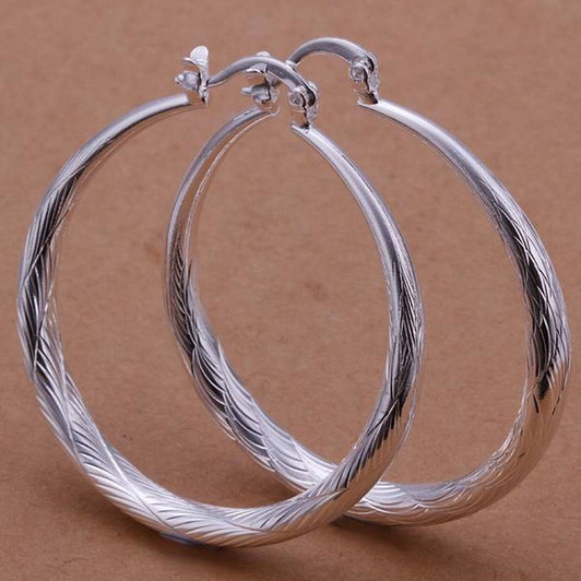 Belle Polished Statement Earrings for Women – Silver Tone