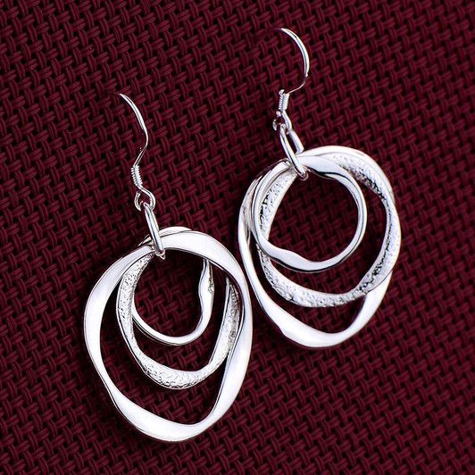 Elise Polished Statement Earrings for Women – Silver Tone Style B