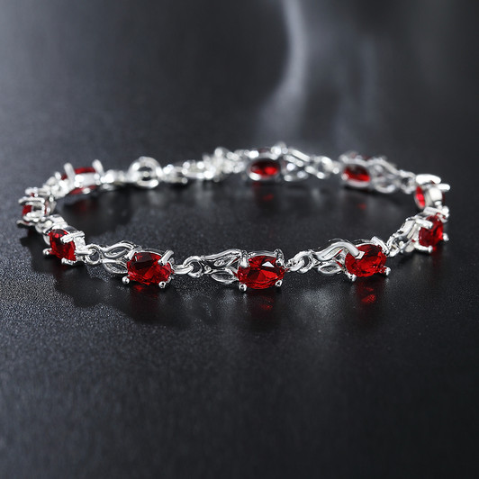 Mabel Sapphire Classic Bracelet for Women – Silver Tone
