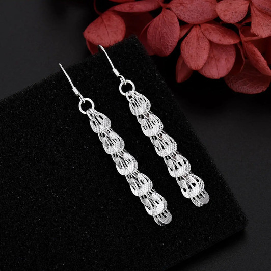 URMYLADY Sculptural Drop Earrings – 925 Sterling Silver Pair alternate view