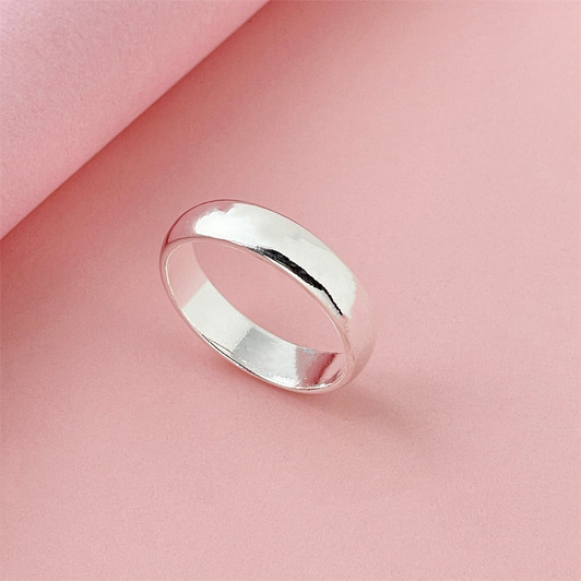 Polished Dome Band Ring – Sterling Silver Size 6 (1)