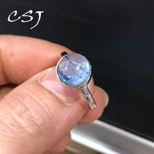 8mm Aquamarine Ring – Adjustable Sterling Silver (1)