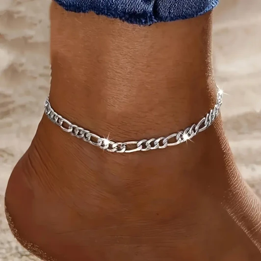 4mm Chain Anklet – Sterling Silver (1)