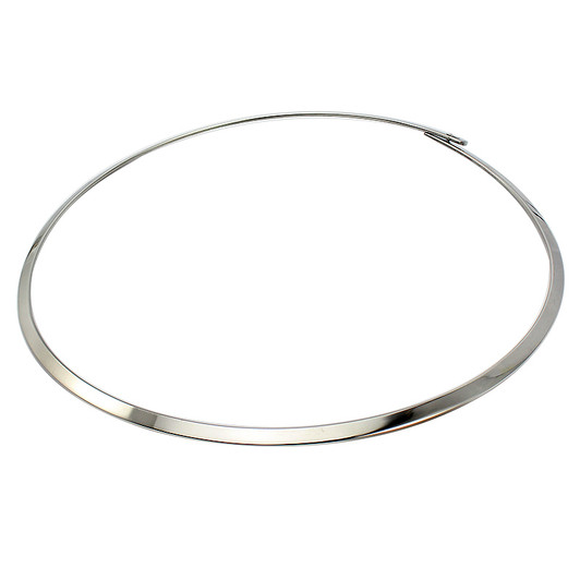 Silver-Tone Stainless Steel Torque Necklace – 13.6 cm