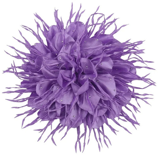 Purple Statement Fabric Flower Brooch – 18 cm – product view