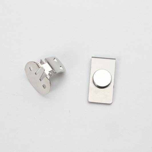 Silver-Tone Magnetic Concealed Tie Clip – Two-Part Fastener – product view