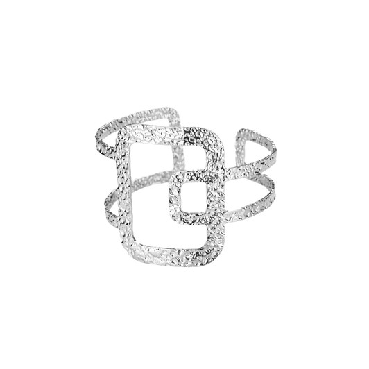 Silver-Tone Geometric Rectangle Cuff Bracelet – product view