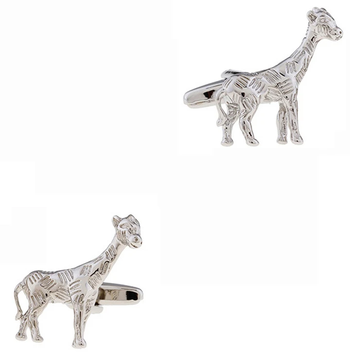 Silver-Tone Giraffe Cufflinks – Pair