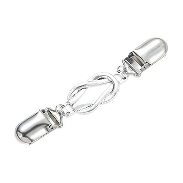 Silver-Tone Oval Loop Cardigan Clip