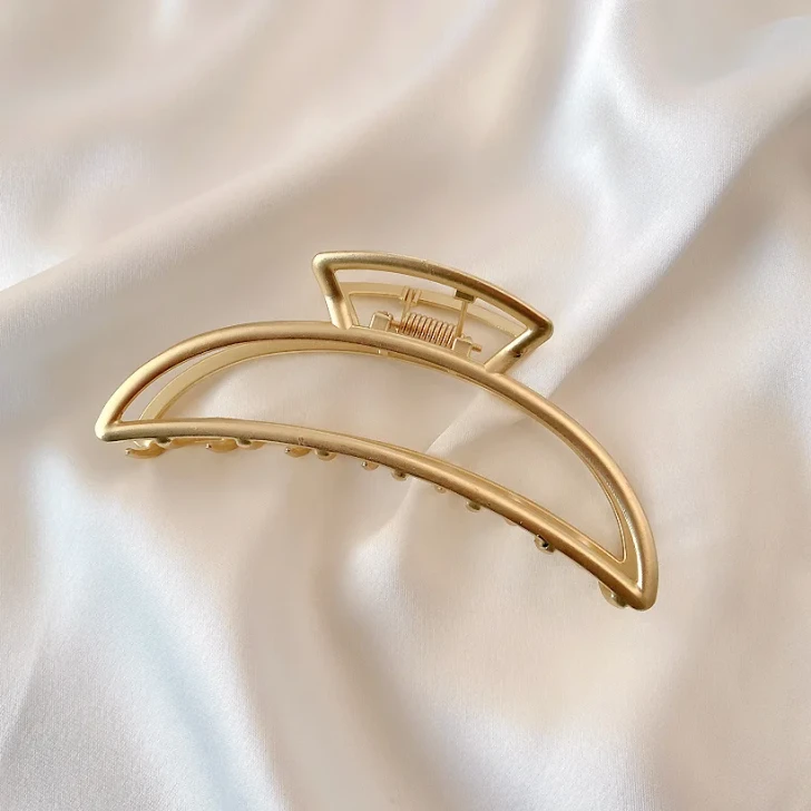 Gold-Tone Open Arch Hair Claw Clip – Stainless Steel