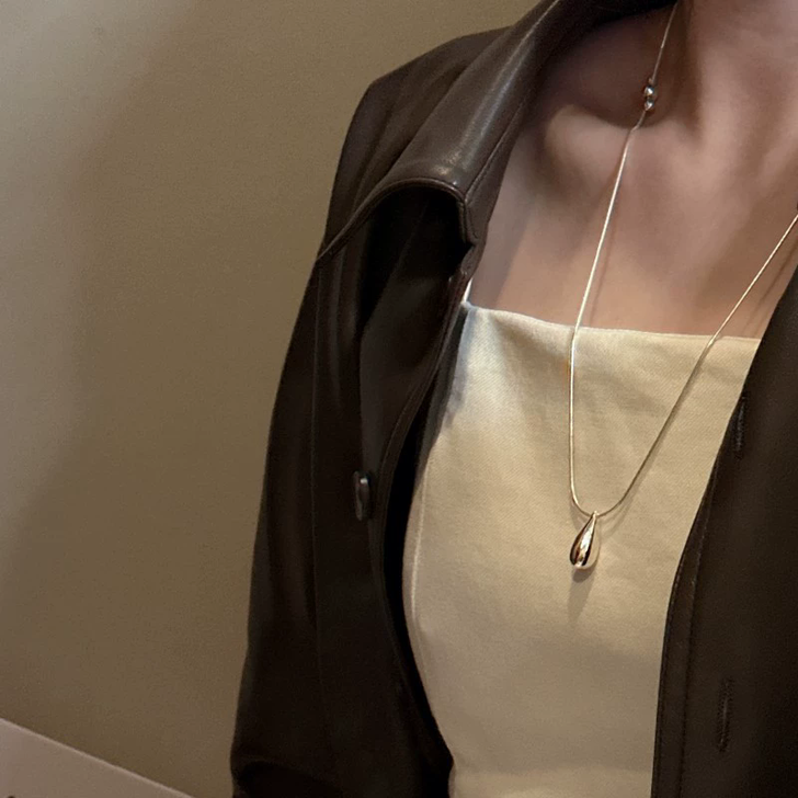 Silver-Tone Round Drop Pendant Necklace – 925 Sterling Silver (4)