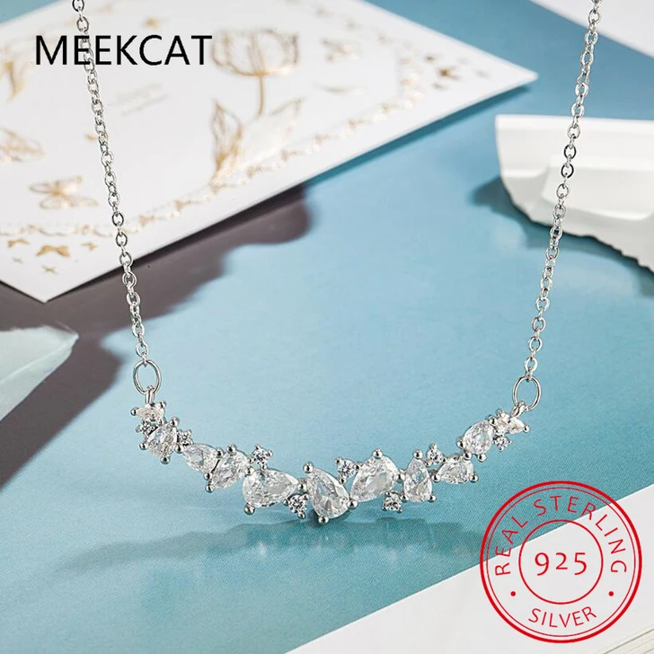 Water-Drop Zircon Pendant Necklace – 925 Sterling Silver