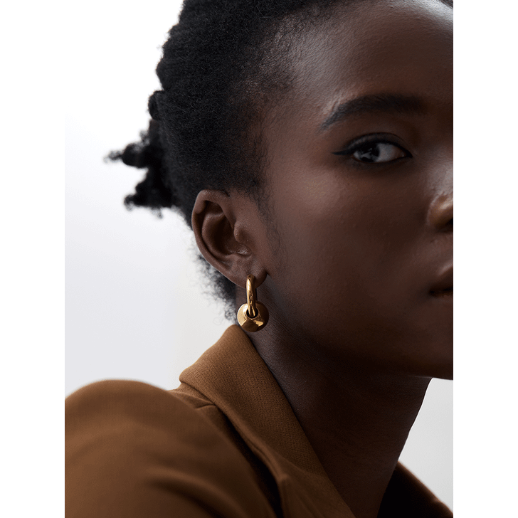 18K gold PVD stainless steel ball hoop earrings (3)
