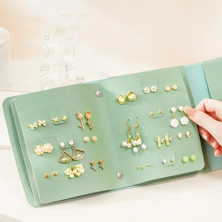 Roll-Up Earring Organiser – Sage Green