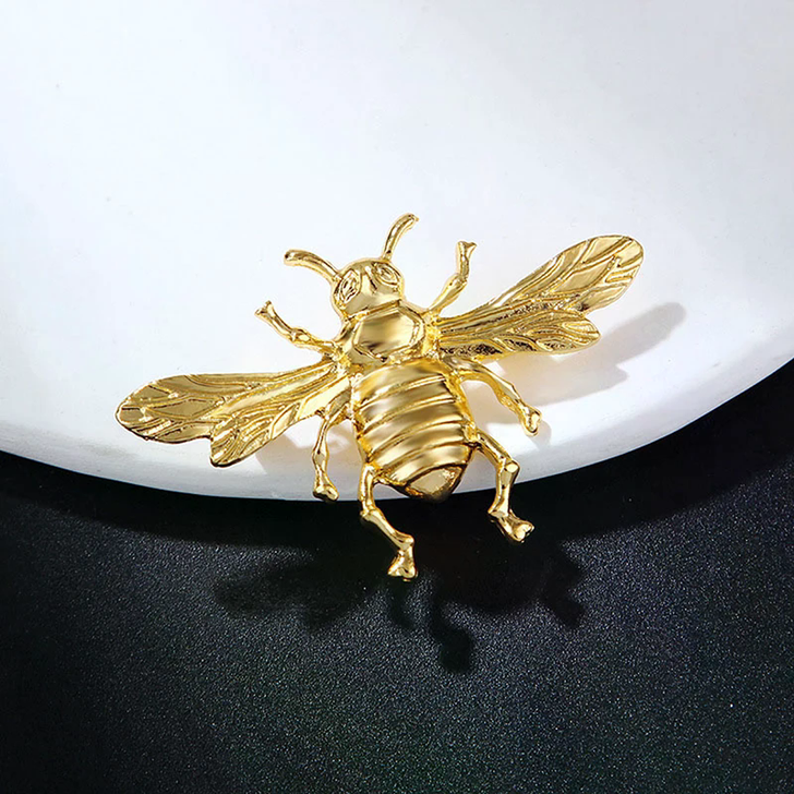 Gold-Tone Sculpted Bee Brooch