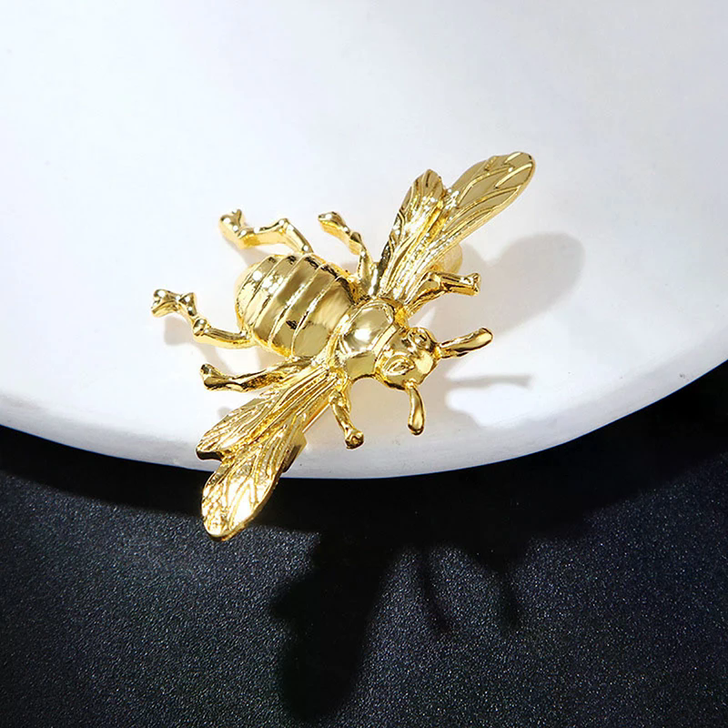 Gold-Tone Sculpted Bee Brooch