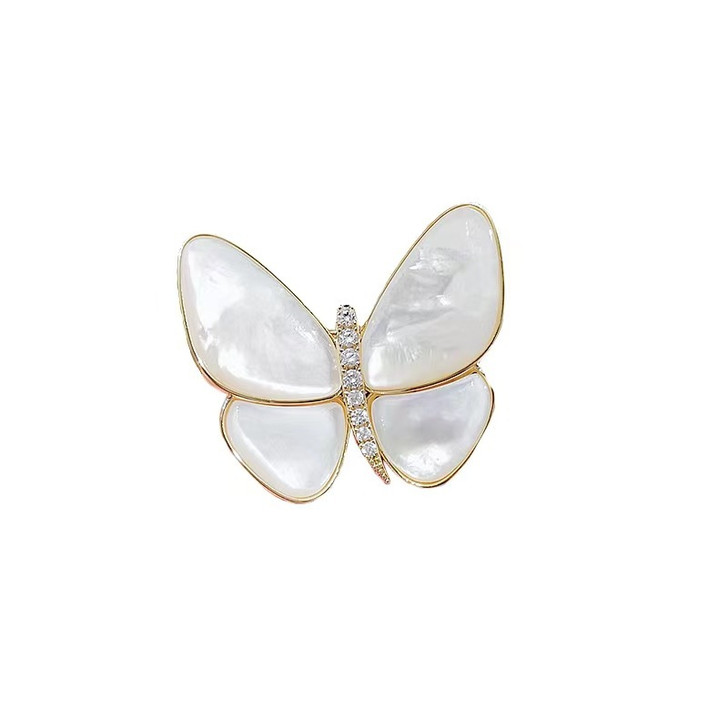 White Pearlescent Butterfly Brooch