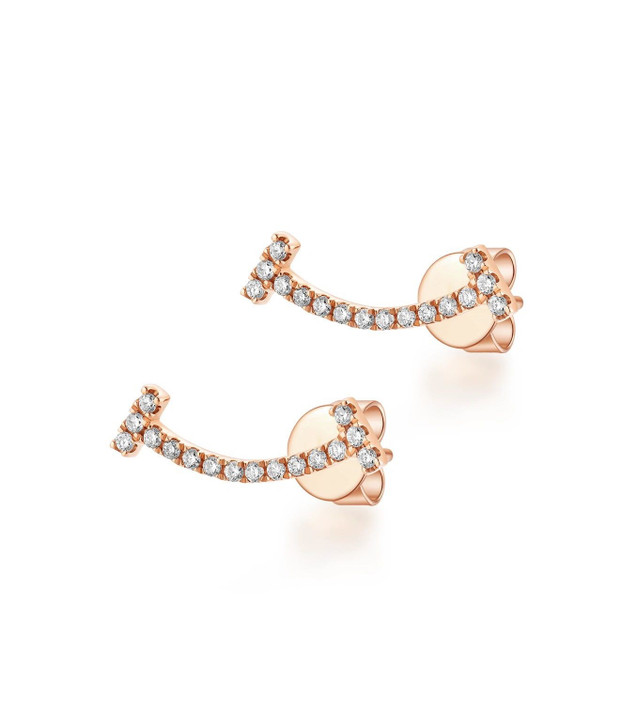 Smile 18K Rose Gold Lab-Grown Diamond Earring 0.1ct IGI