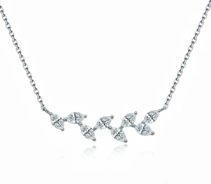 Leaf 18K Gold Lab-grown Diamond Necklace 0.52ct D VS1 IGI