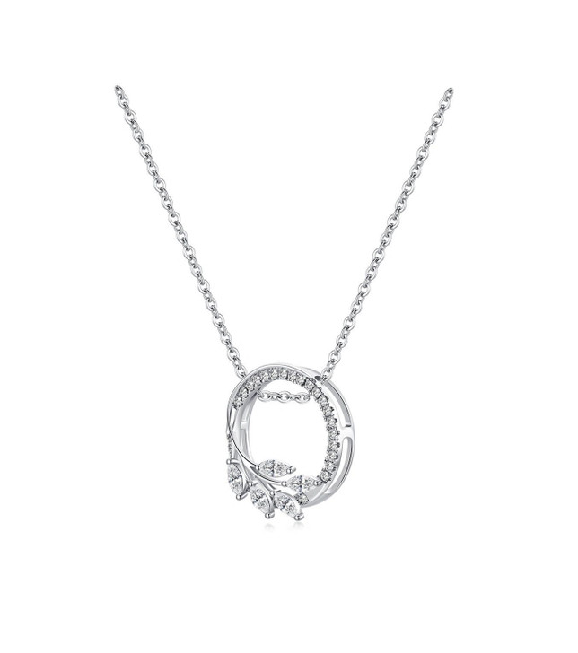 Light Luxury Fashion Leaf 18K Gold Lab-Grown Diamond Necklace 0.32ct IGI