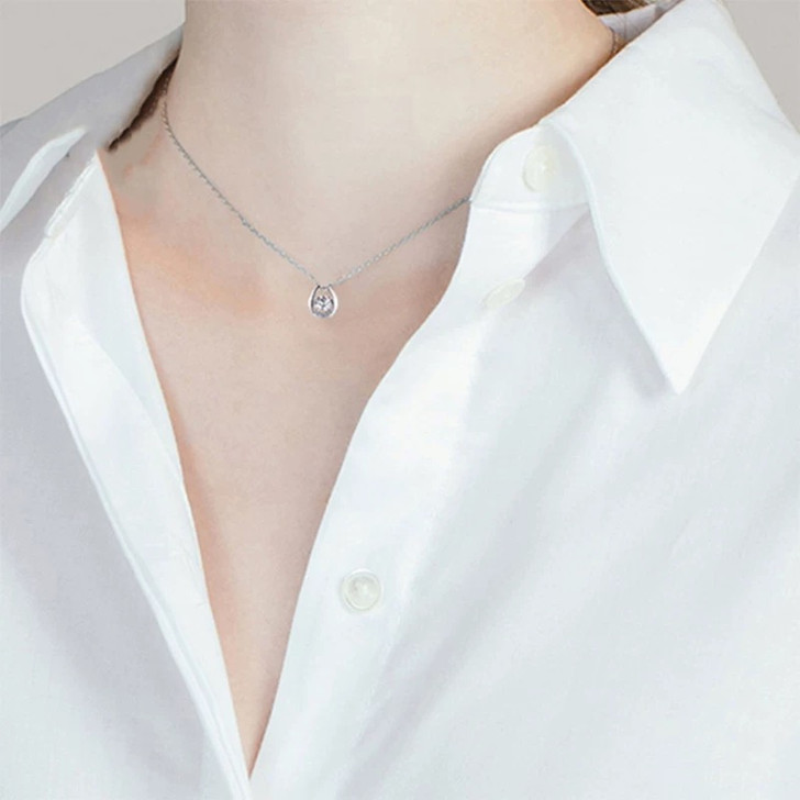 Inlaid 18K Gold Lab-Grown Diamond Necklace