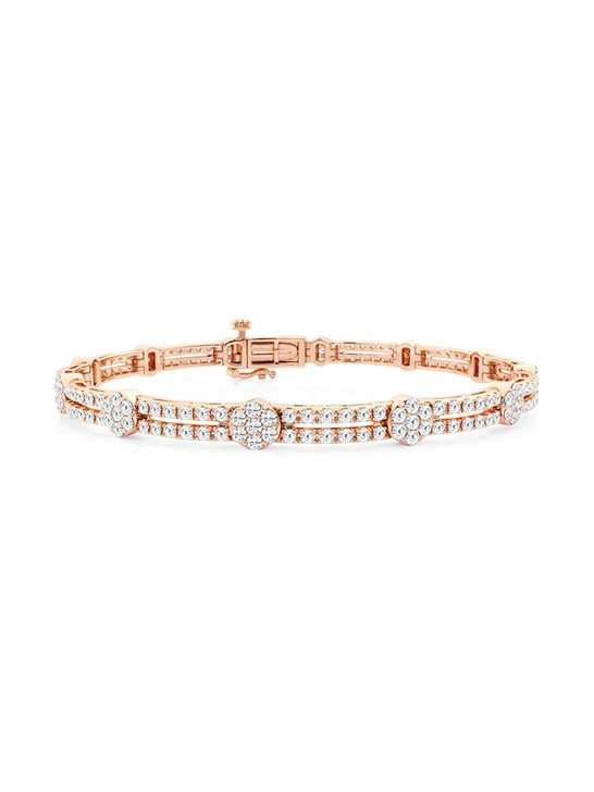 Fully Inlaid Light Luxury 18K Gold Lab-Grown Bracelet 2.5ct D VS1 IGI