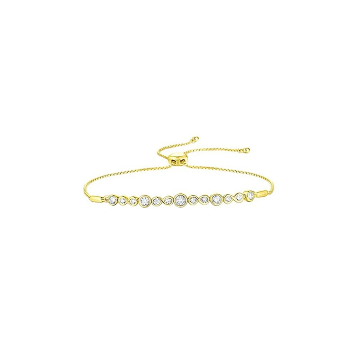 Inlaid 18K Gold Lab-Grown Bracelet 0.50ct D VS1 IGI