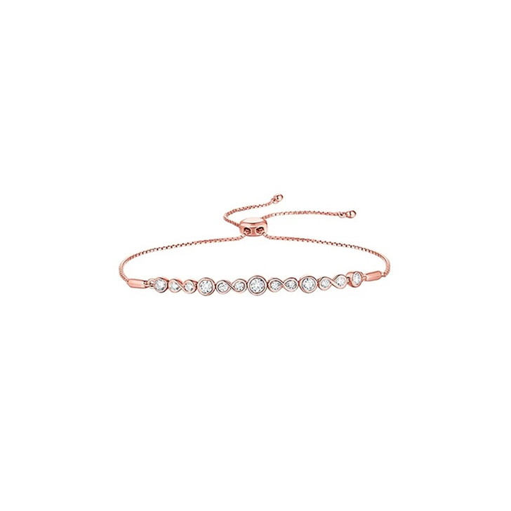 Inlaid 18K Gold Lab-Grown Bracelet 0.50ct D VS1 IGI