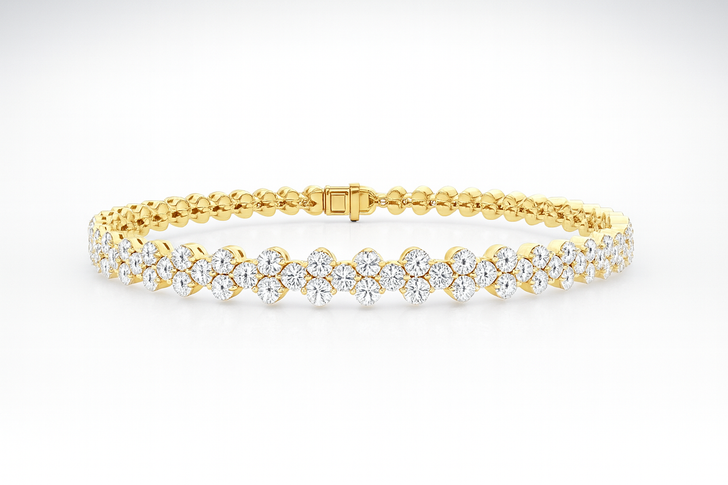 Light Luxury Banquet 18K Gold Lab-Grown Bracelet 3.0ct D VS1 IGI