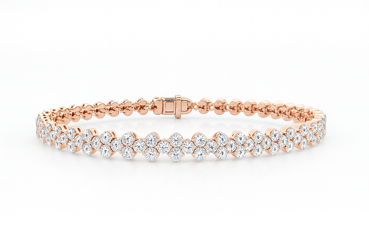 Light Luxury Banquet 18K Gold Lab-Grown Bracelet 3.0ct D VS1 IGI