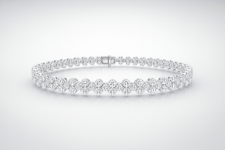 Light Luxury Banquet 18K Gold Lab-Grown Bracelet 3.0ct D VS1 IGI